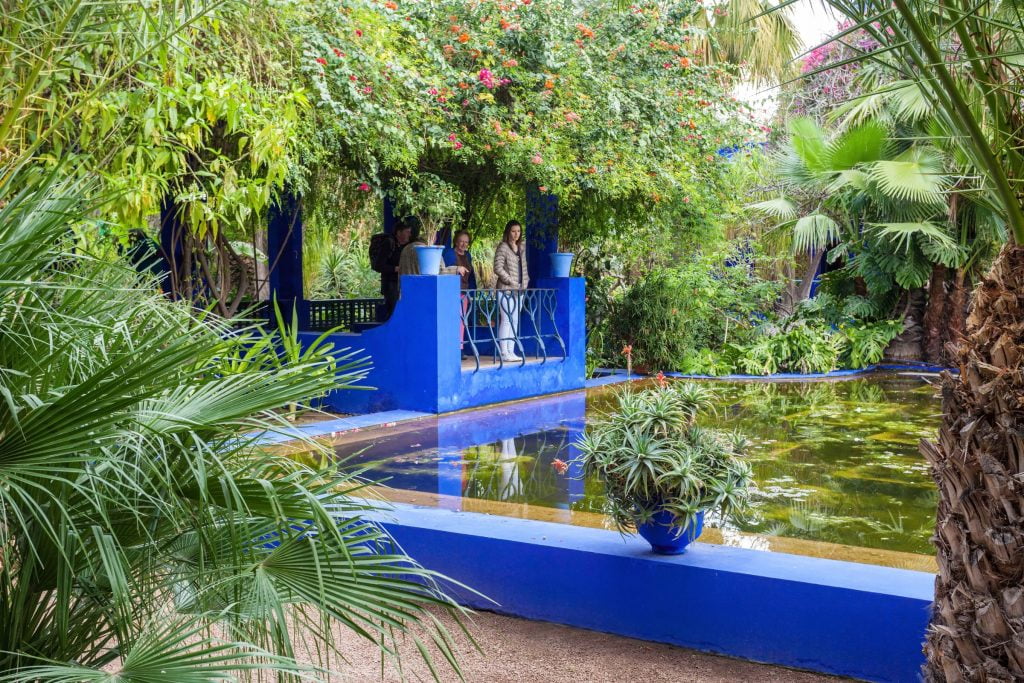 Majorelle Gardens, famous for it's cacti, blue paint and pools of water