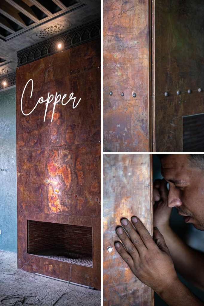 copper work in the ten new room at el fenn hotel