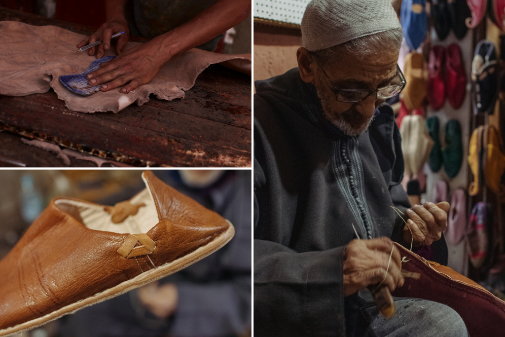 artisan making babouche in marrakech