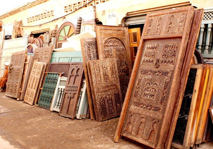 vintage shopping for doors in marrakech
