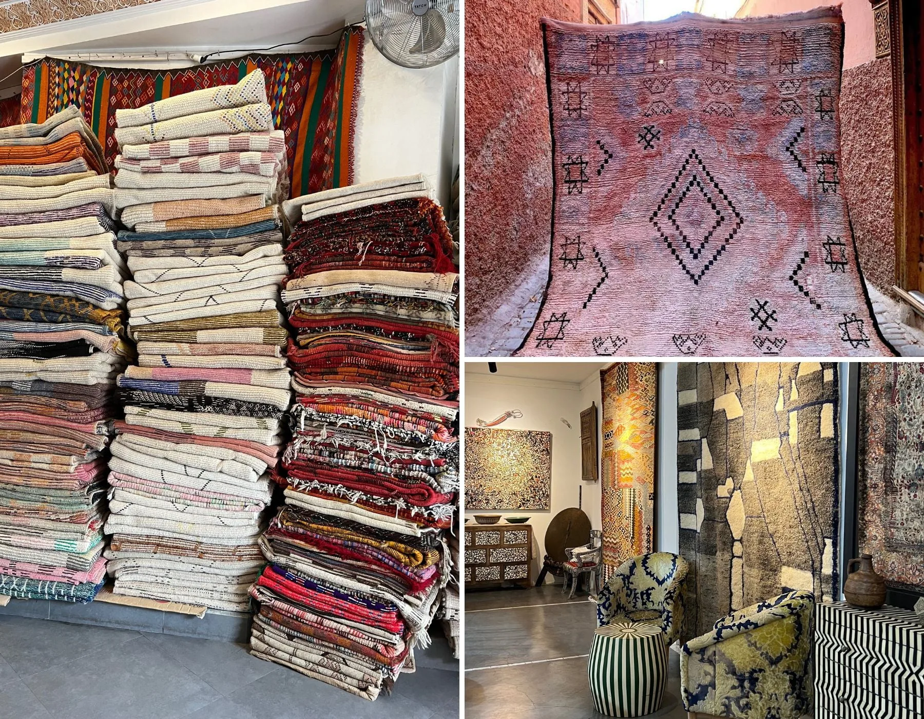 Showing different rug showrooms in marrakech