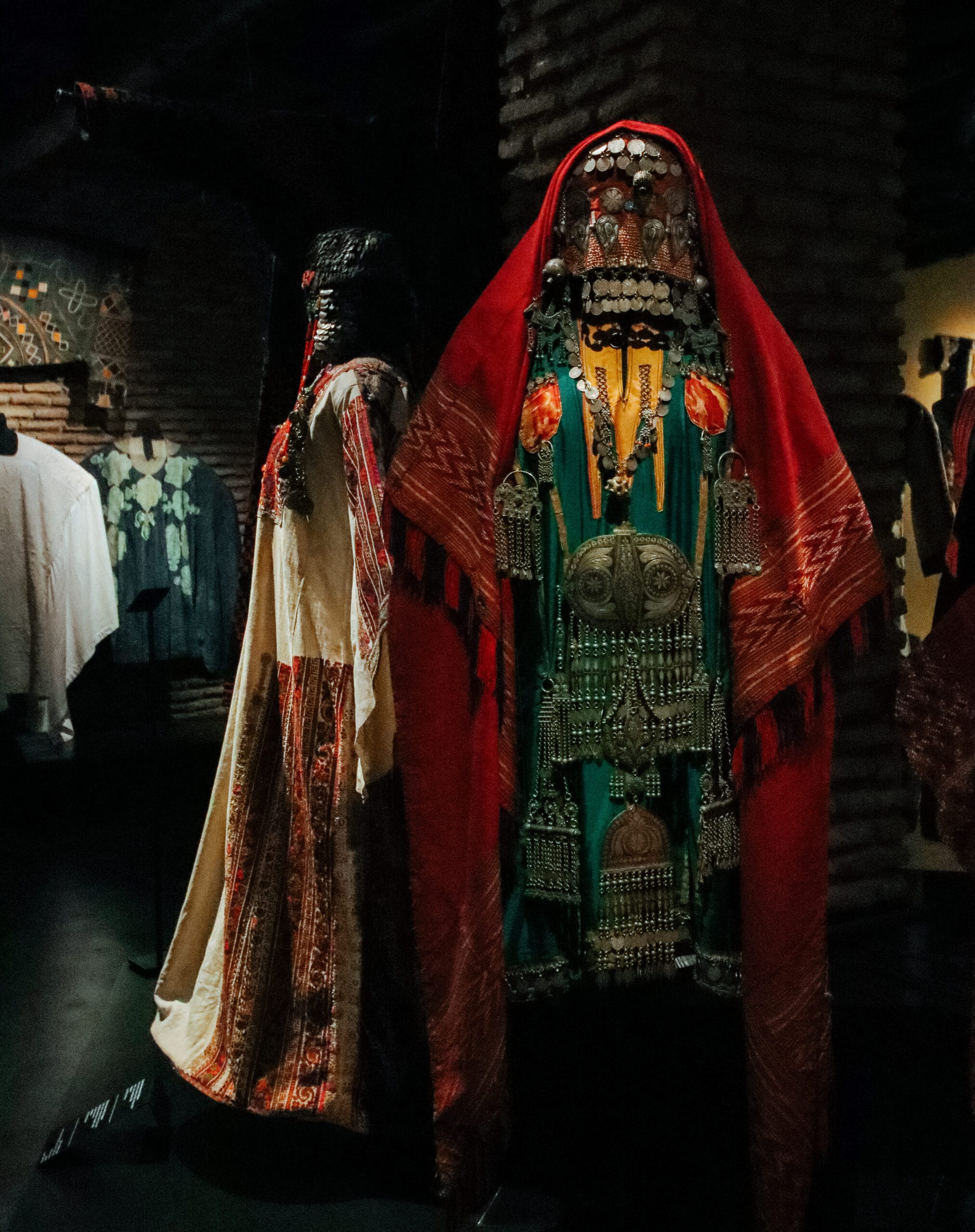 traditional robes and jewellery displayed in a manequin