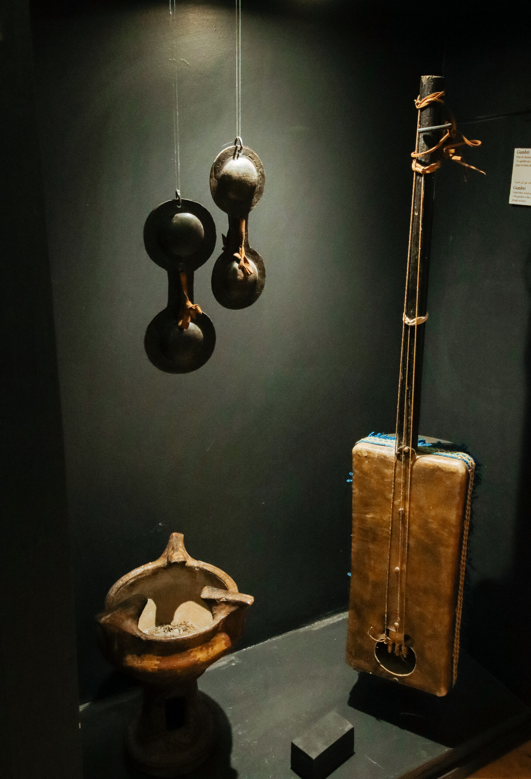 an exhibition of traditional moroccan musical instruments